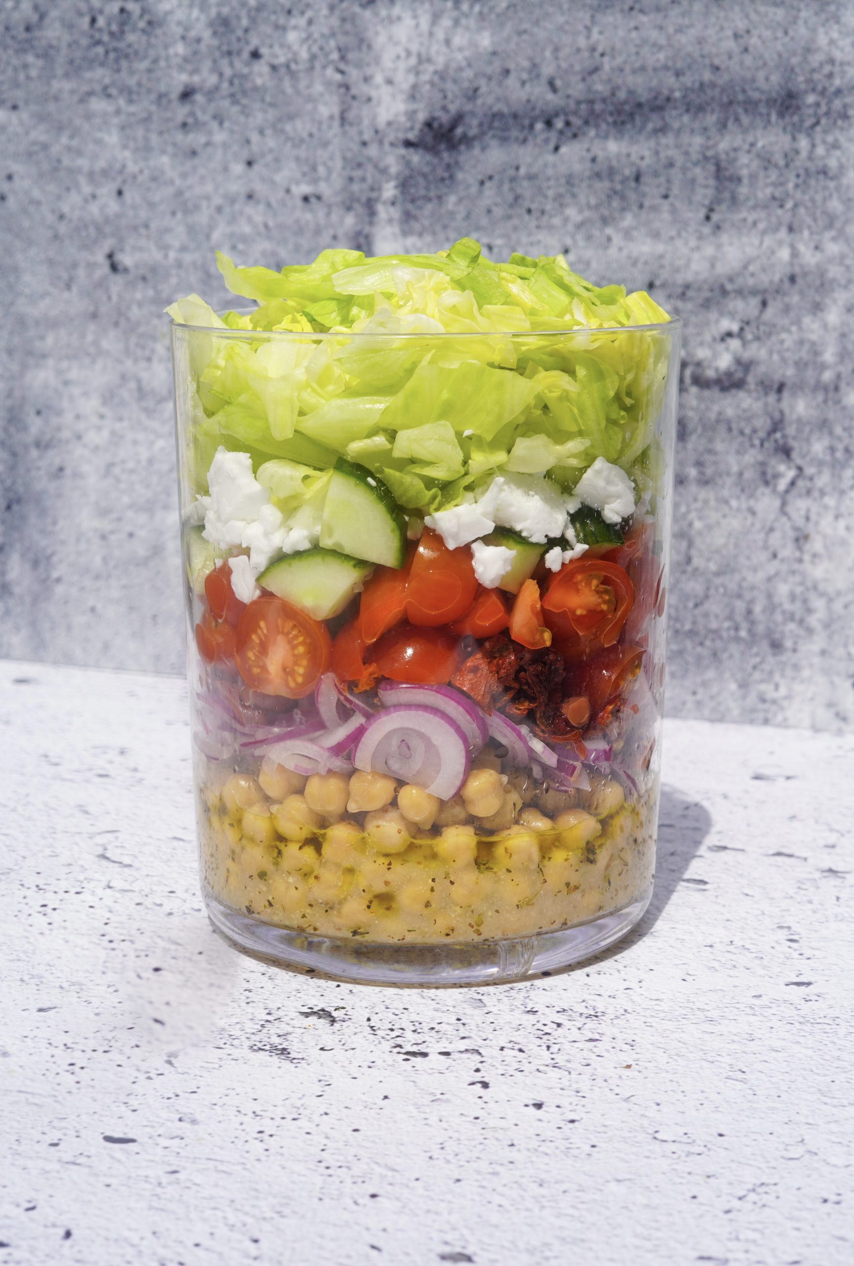 Greek Salad In A Jar Recipe - Vegan Meal Prep Sunday