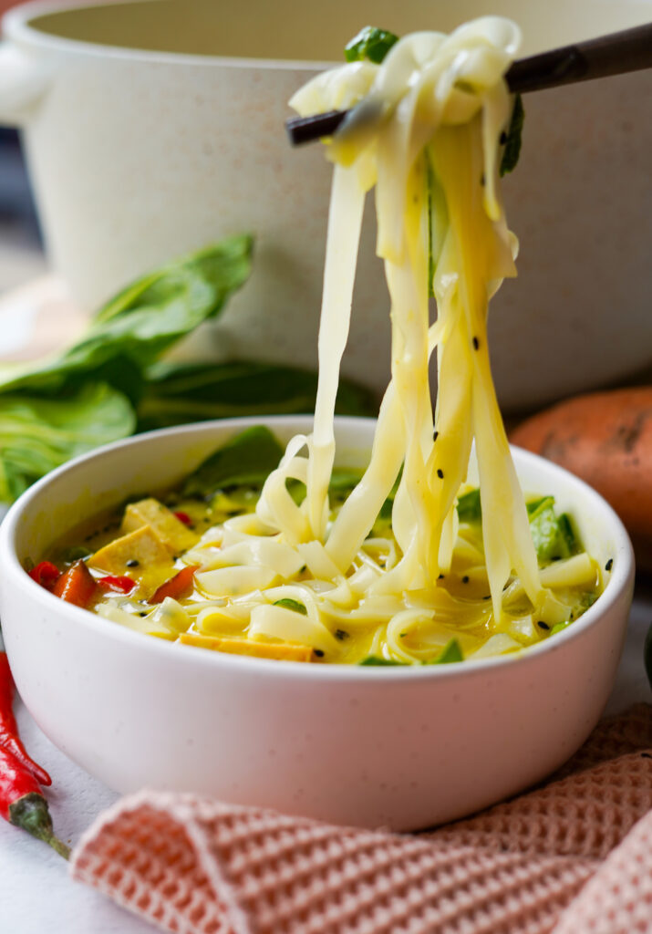 Vegetable Noodle Soup Sick Day Soup PlantYou   DSC03375 715x1024 