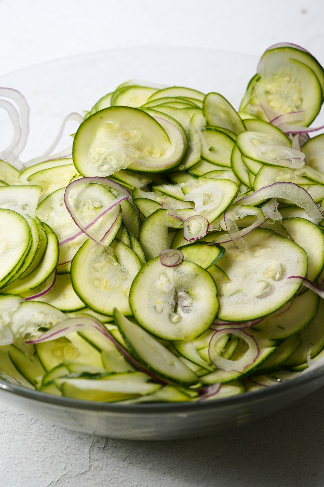 zucchini slices in a bowl