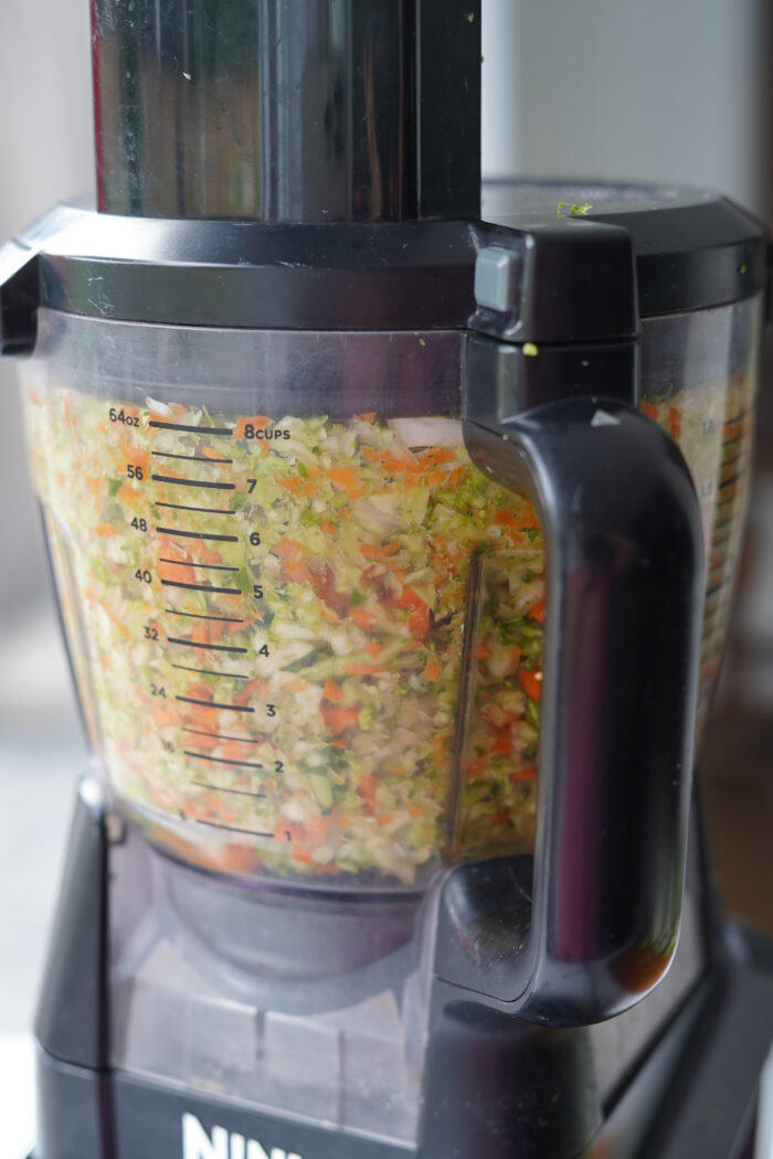 rice paper dumplings filling in the food processor