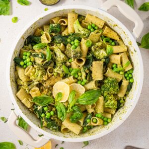 creamy one pot green pasta top down