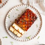 vegan ham carved top down view