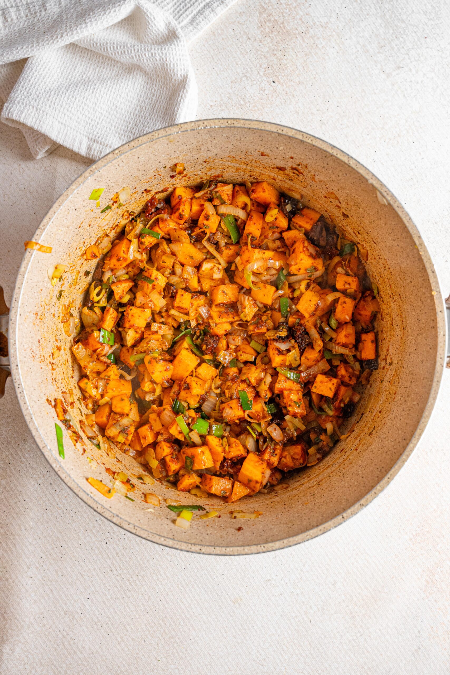 marry me tuscan vegetable soup ingredients sauteed with seasonings