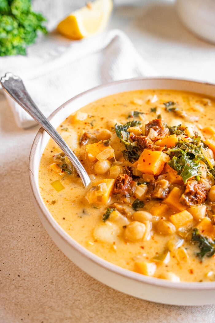 marry me tuscan vegetable soup side shot