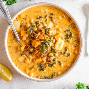 marry me tuscan vegetable soup top down shot