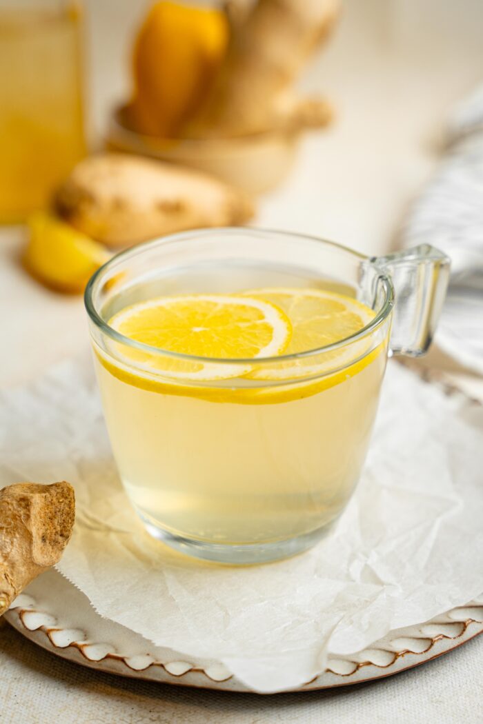 side view swicthel served with lemon