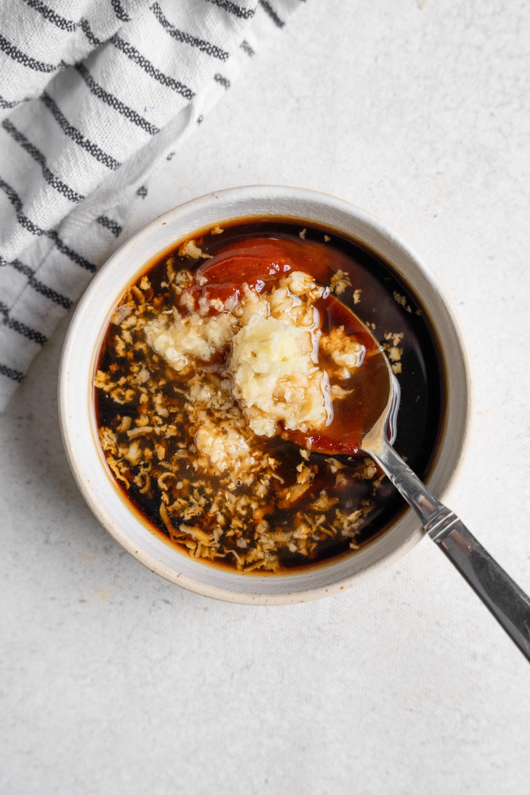 gochujang sauce ingredients in a small dish