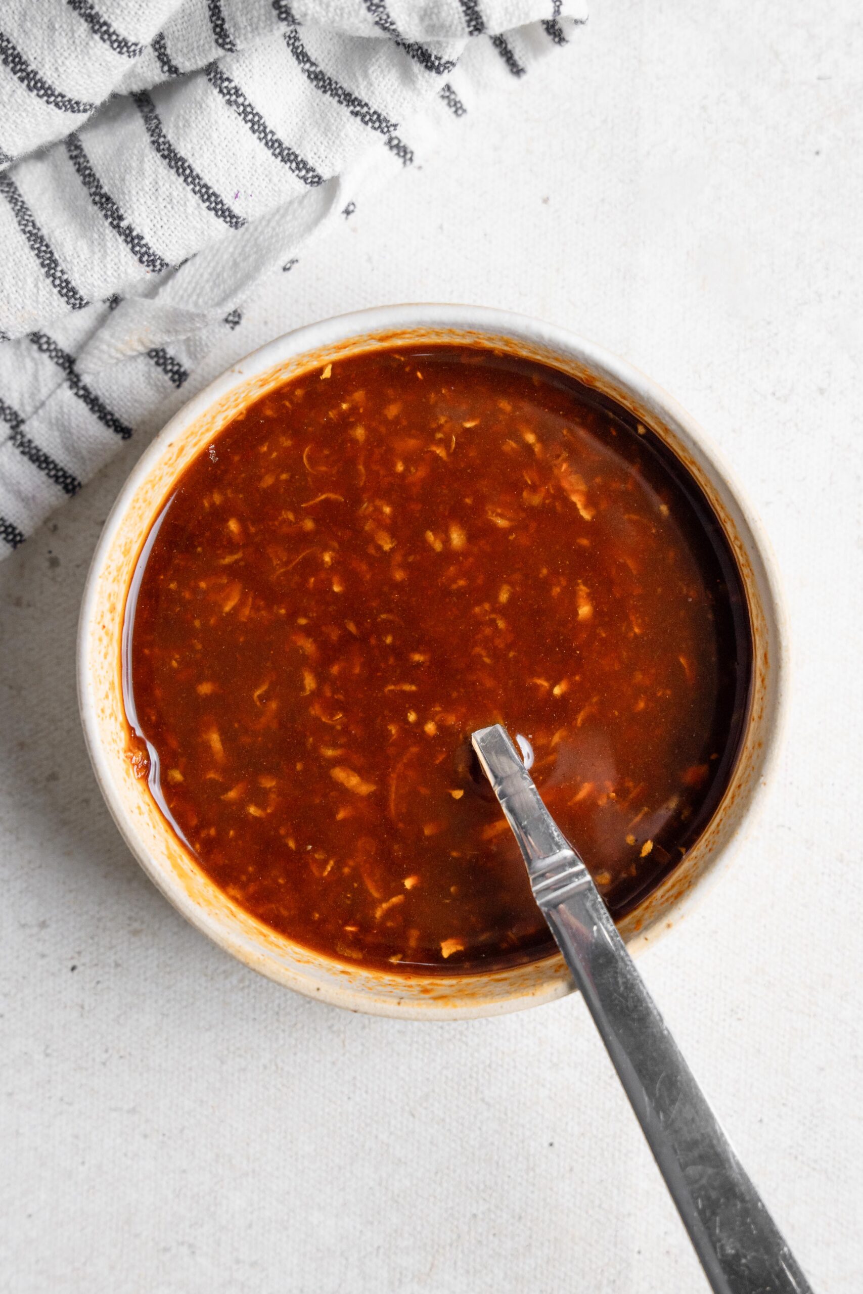 gochujang sauce mixed up together in a small dish