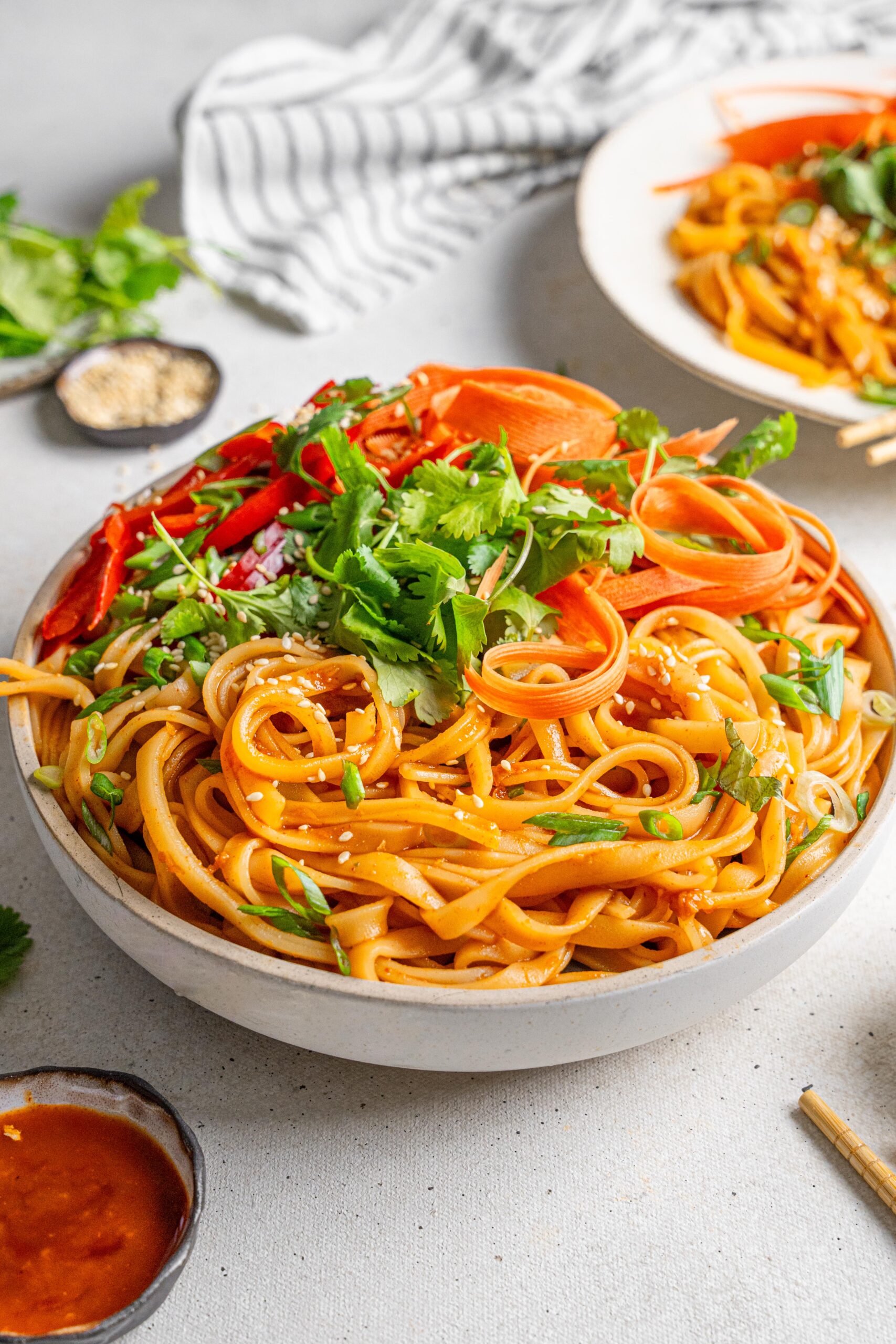 fiery gochujang noodles front view