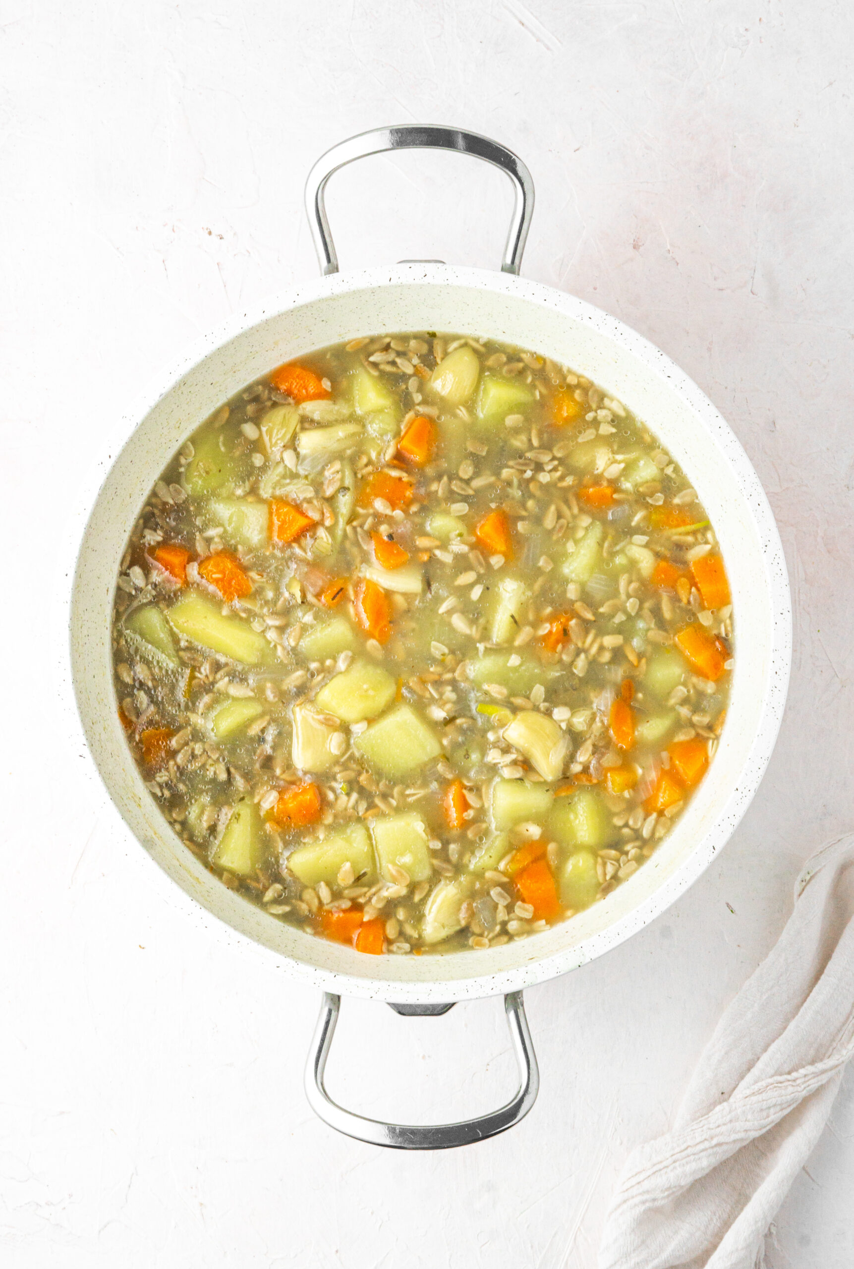 30 clove garlic soup mixed together before blending