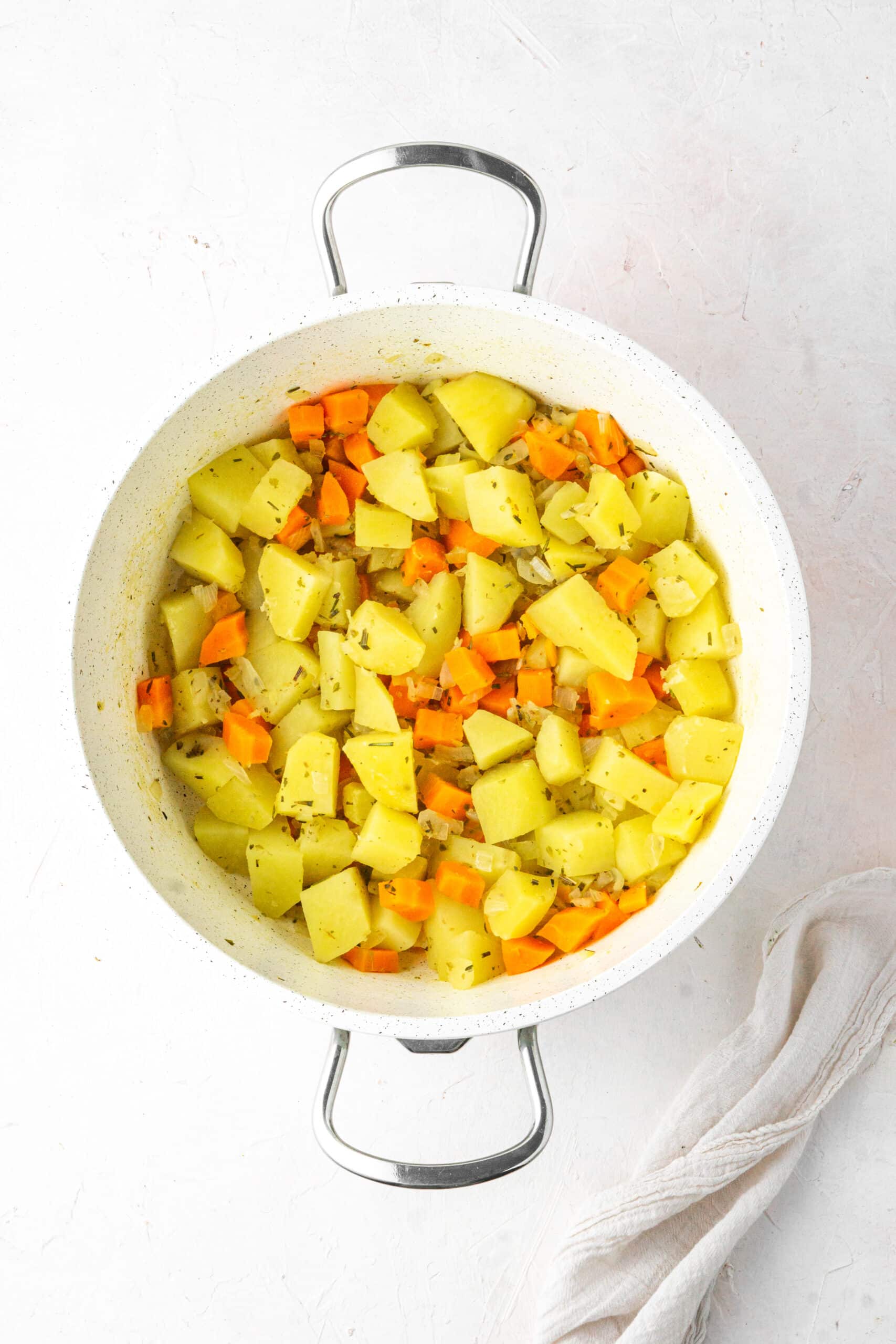 carrot potato and onion sauteed with dried herbs