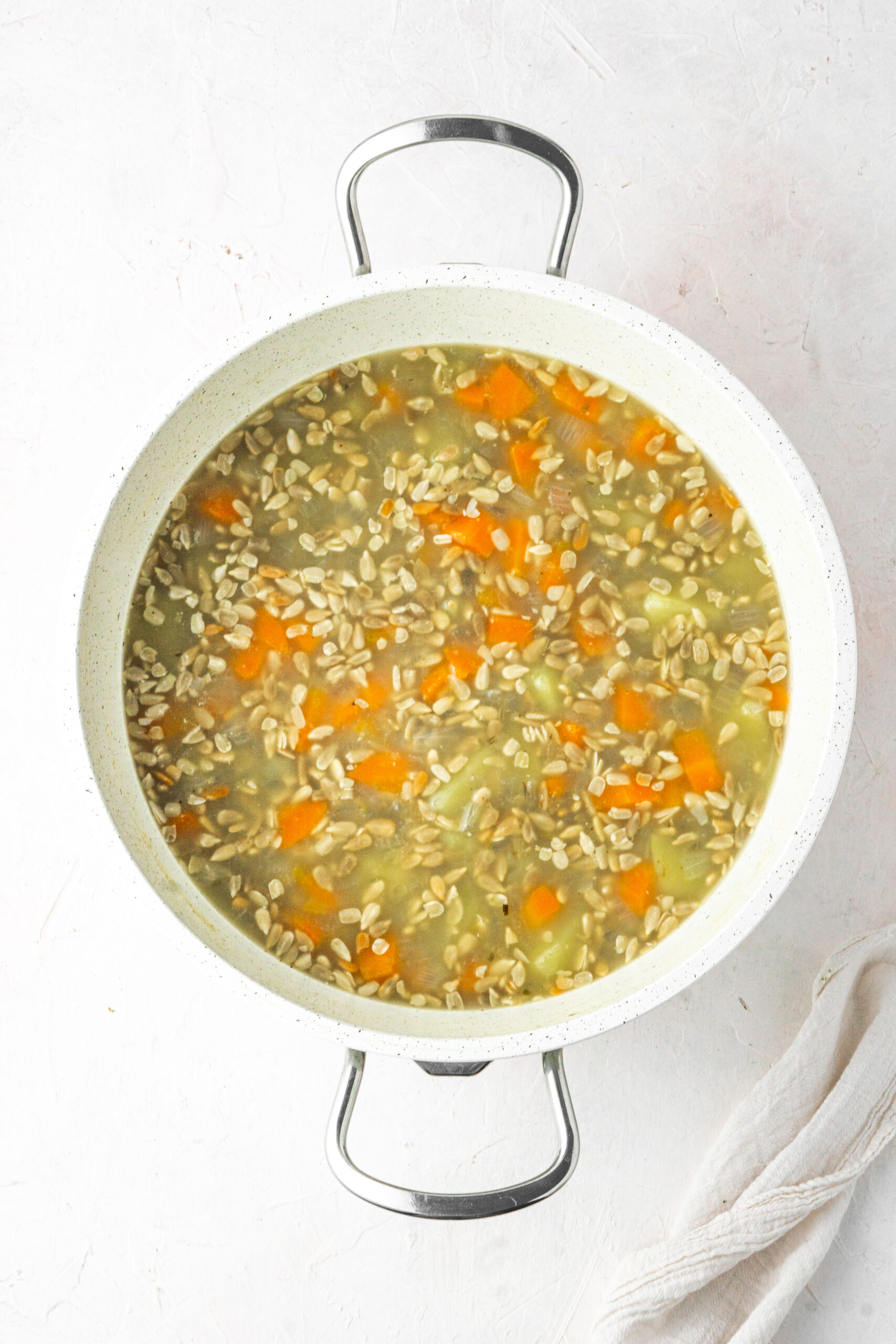 30 clove garlic soup contents after cooking for 35 minutes