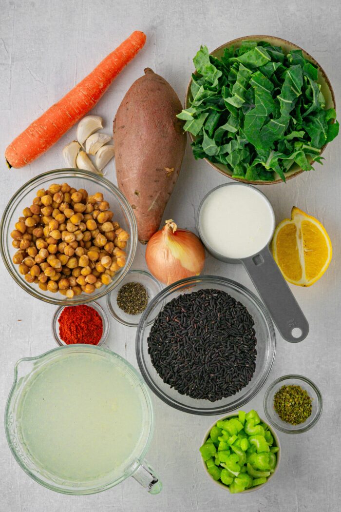 vegan creamy wild rice soup ingredients