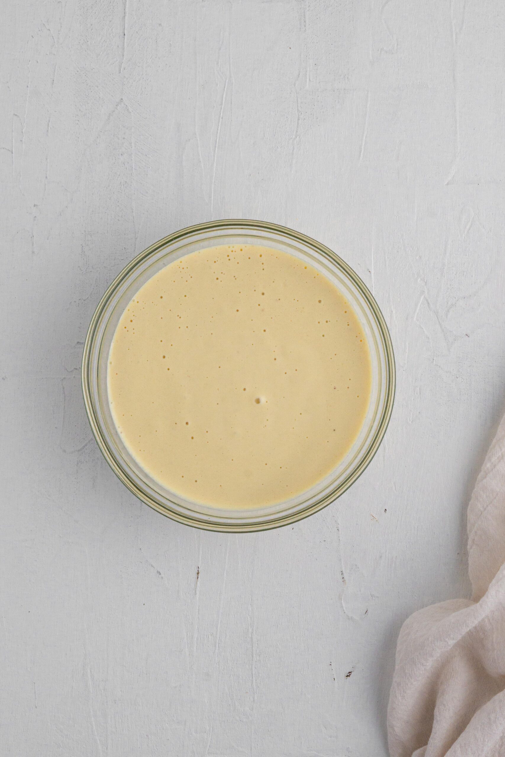top view healthy vegan mayonnaise blended together