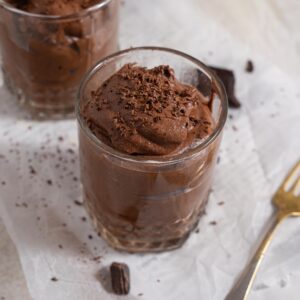 far shot of easy 2 ingredient chocolate mousse