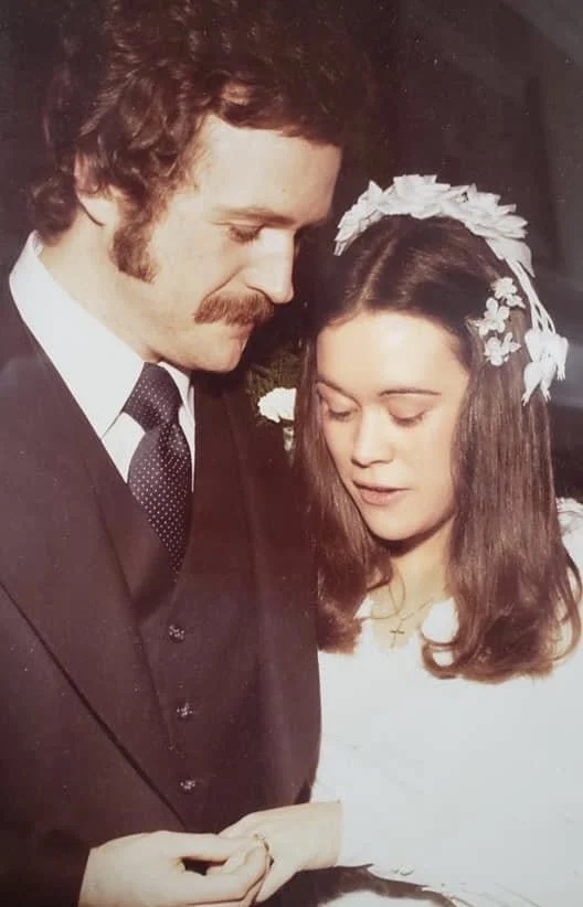 Debbie and Ken Bodrug on their wedding day 46 years ago