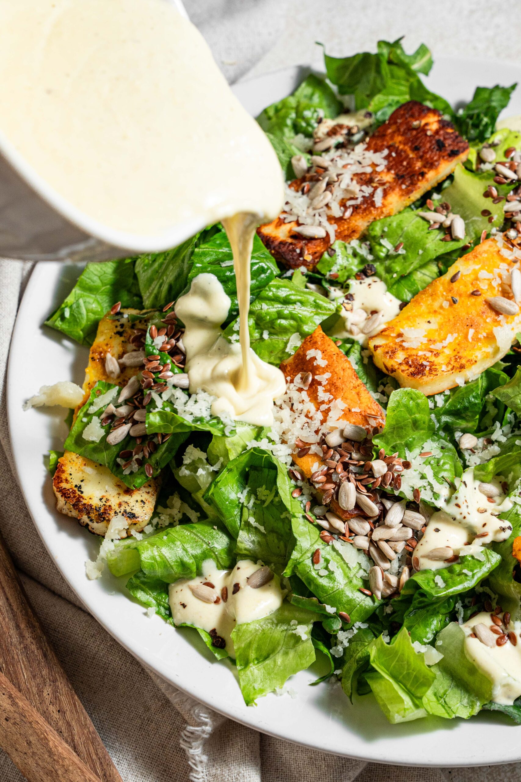 vegan caesar dressing silken tofu High-Protein Tofu Caesar , (Dairy-free, protein-packed, and creamy), Serves 4, A vegan take on Caesar dressing thats naturally high in protein from silken tofu while still being rich, creamy, and