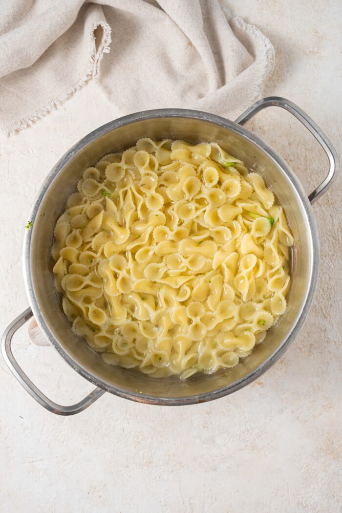 pasta cooked and drained