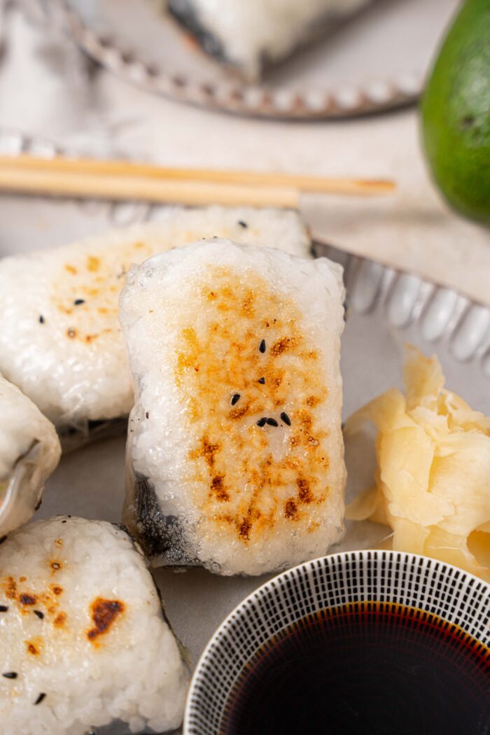 crispy rice paper dumplings with soy sauce