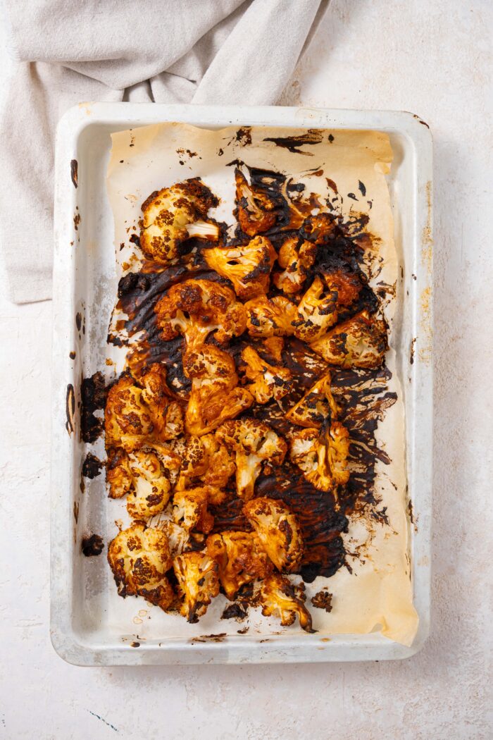 roasted spiced cauliflower slightly charred