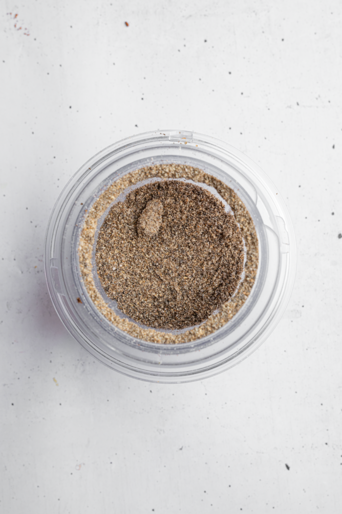 Chia seeds in a spice grinder.