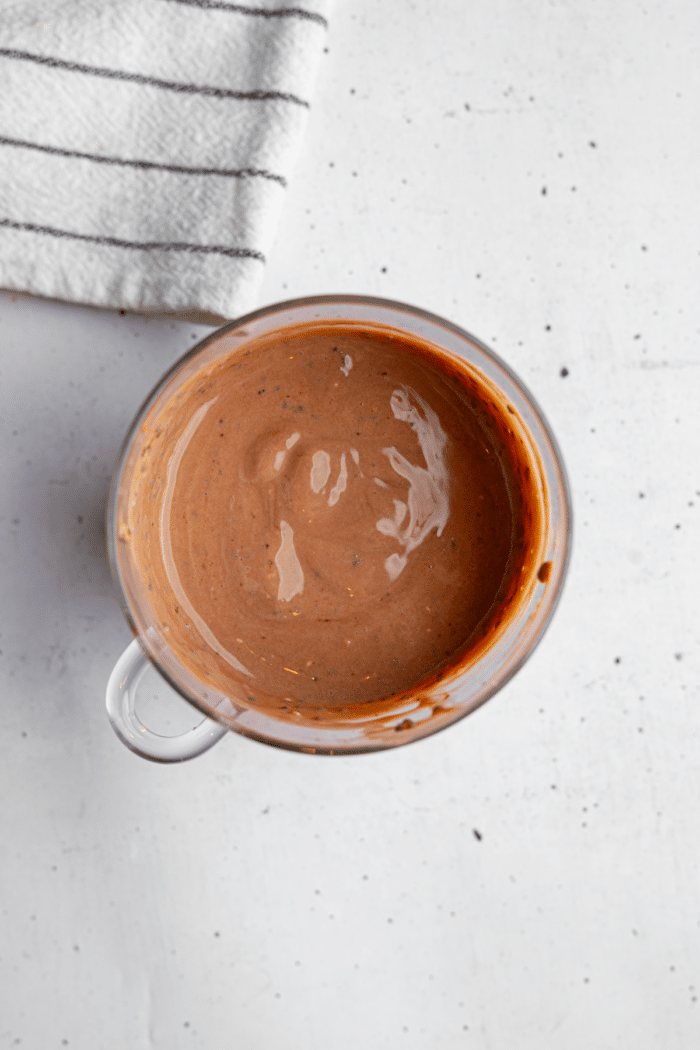 Chia pudding before setting.