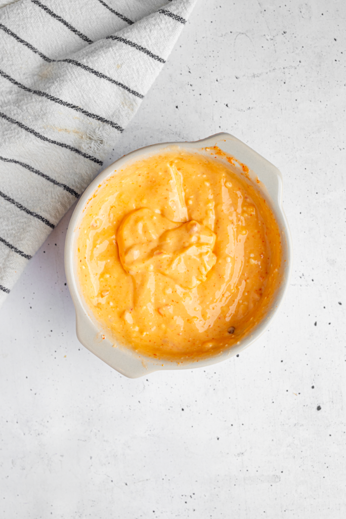 Bang bang sauce to go with crispy breaded cauliflower.