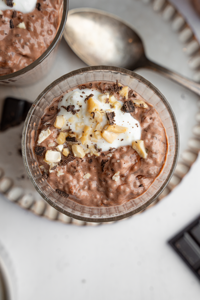 Chocolate chia pudding.