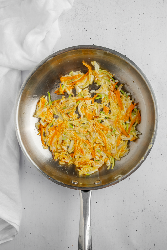 After a couple of mixtures, flip the pancake over.