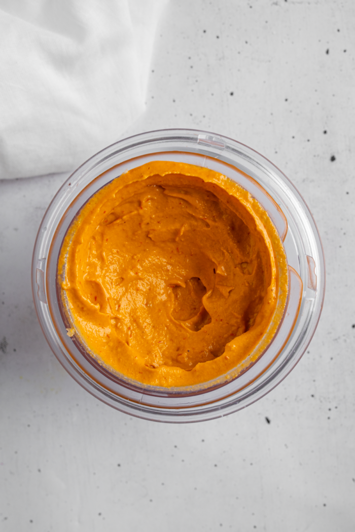 Creamy chipotle sauce in a high-speed blender.