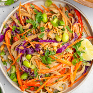 Thai noodle salad with delicious peanut dressing.