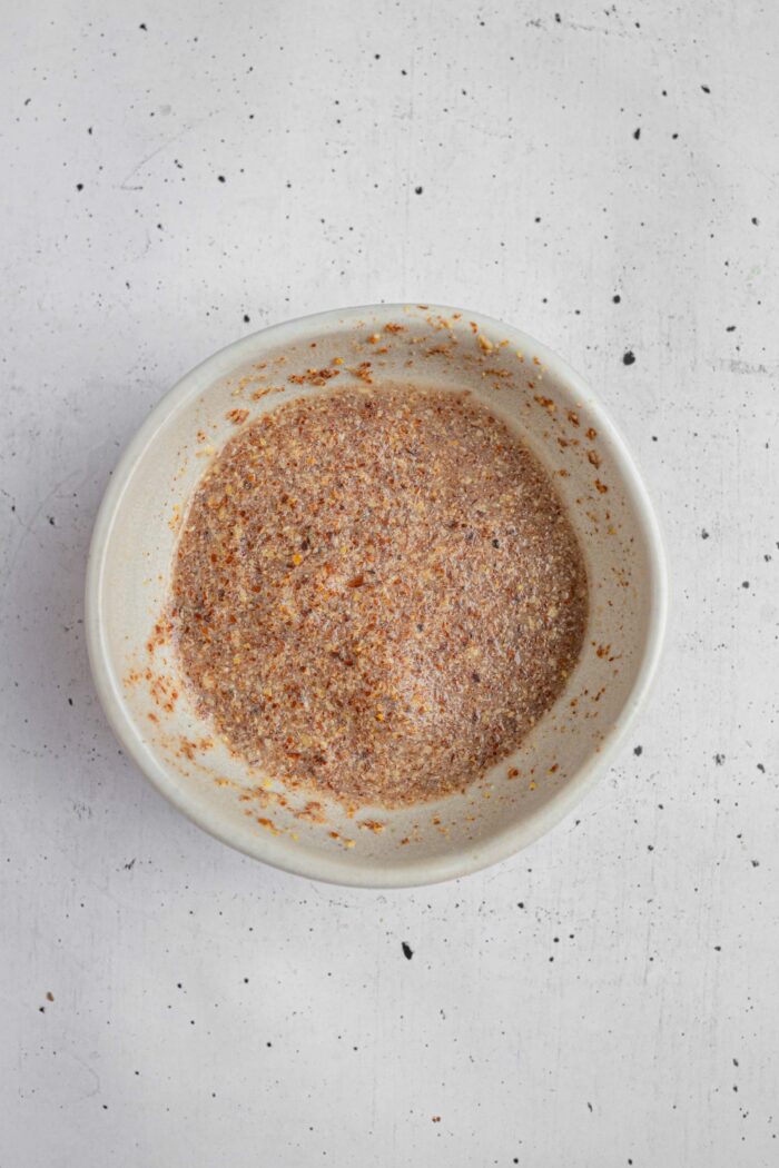 Ground flaxseed mixed with water to create a vegan egg substitute.