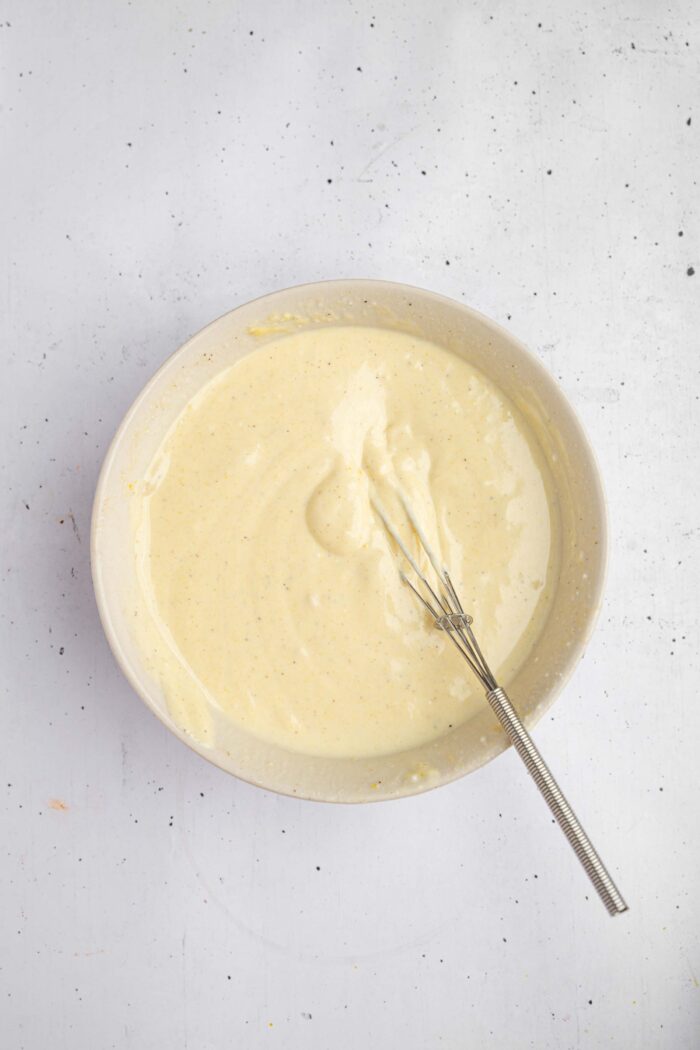 Yogurt maple dressing for the fall sheet pan dinner.