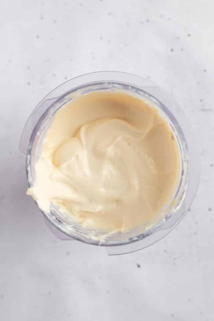 Tofu cream blended together to a super smooth consistency.