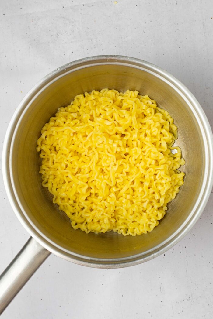 Ramen noodles (plain) cooked according to the package instructions.