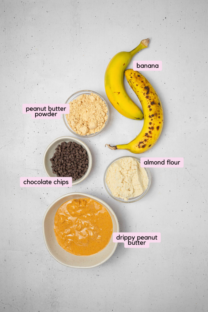 The ingredients for the vegan protein cooking laid out and labeled on a clear white background.